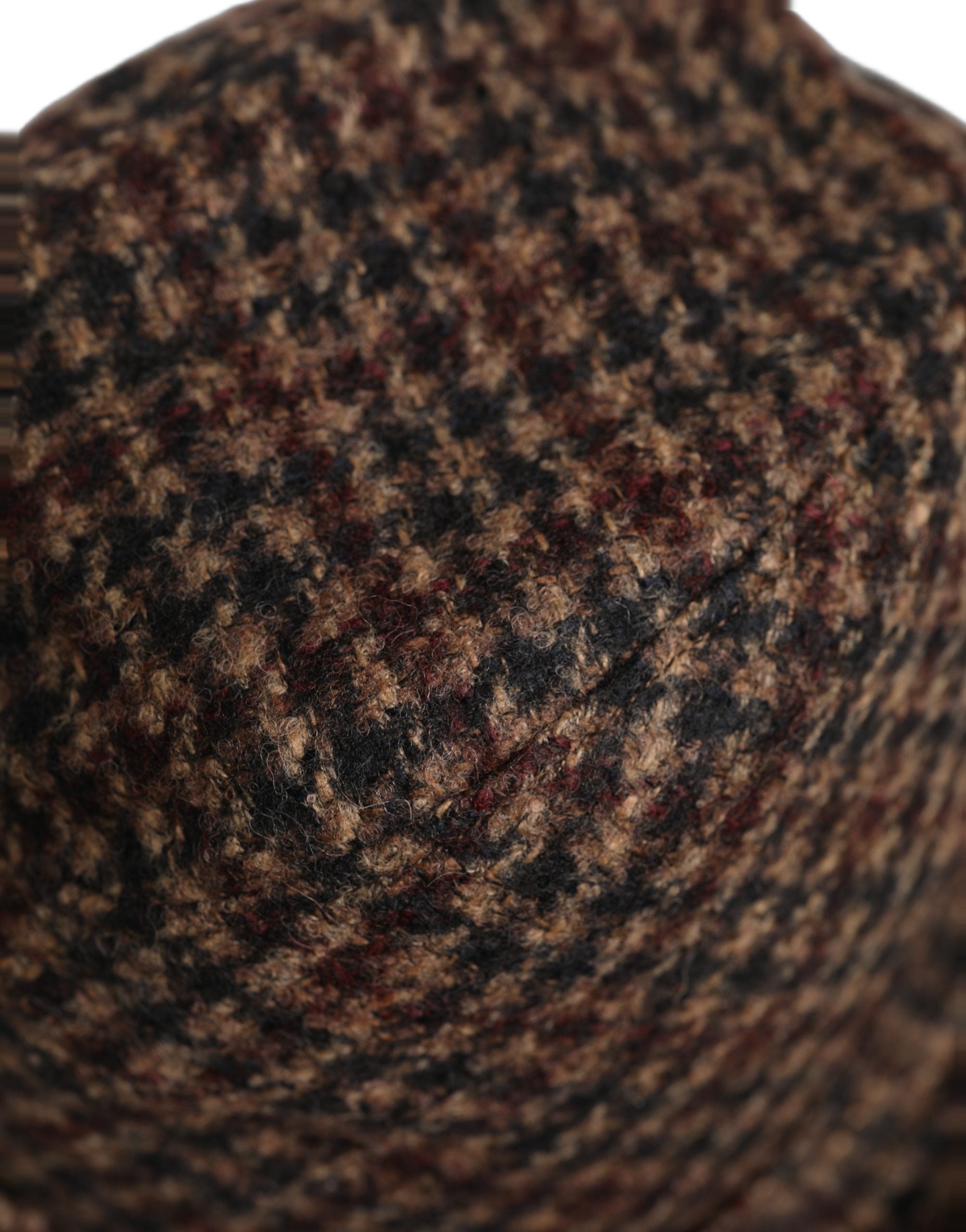 Dolce & Gabbana Brauner Karomuster Tweed Fedora Hut
