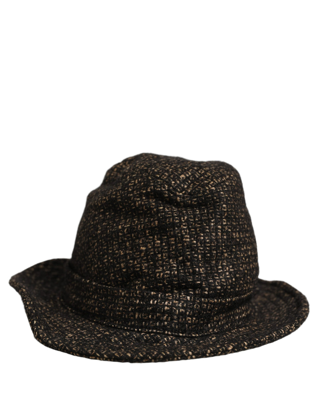 Dolce & Gabbana Graue Melange Tweed-Kappe aus edlem Materialmix