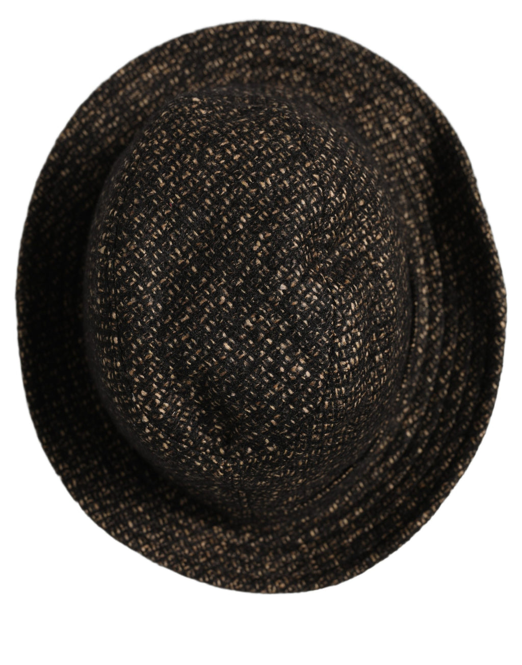 Dolce & Gabbana Graue Melange Tweed-Kappe aus edlem Materialmix
