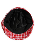 Dolce & Gabbana Baker Boy Mütze aus Tweed in Rot-Weiß