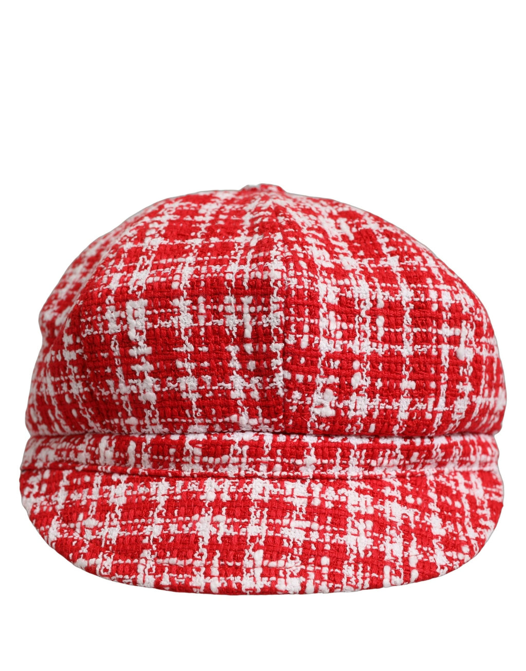 Dolce & Gabbana Baker Boy Mütze aus Tweed in Rot-Weiß
