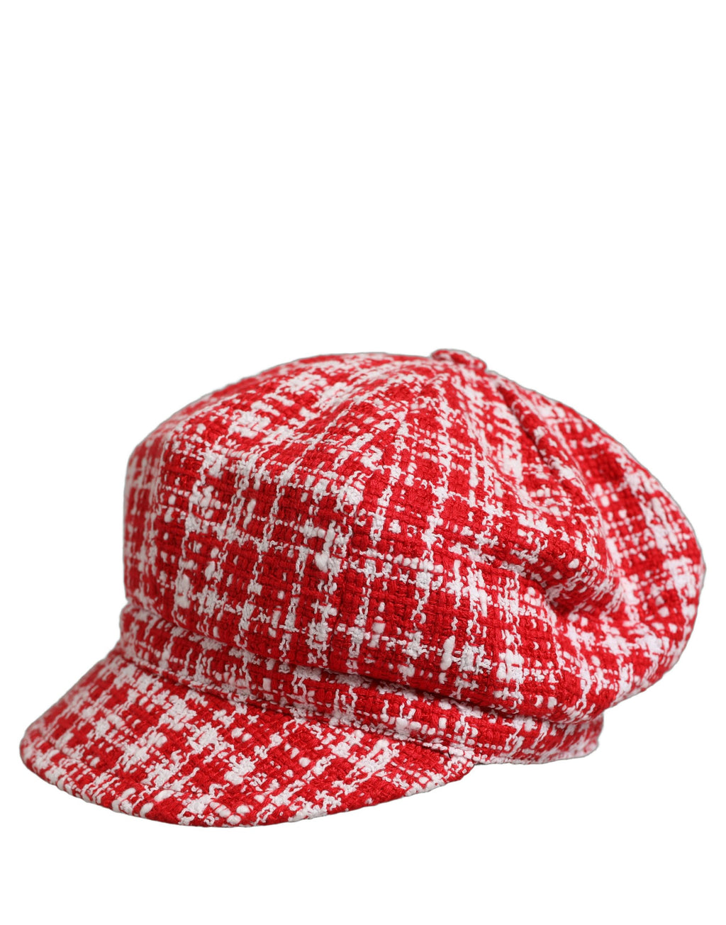 Dolce & Gabbana Baker Boy Mütze aus Tweed in Rot-Weiß
