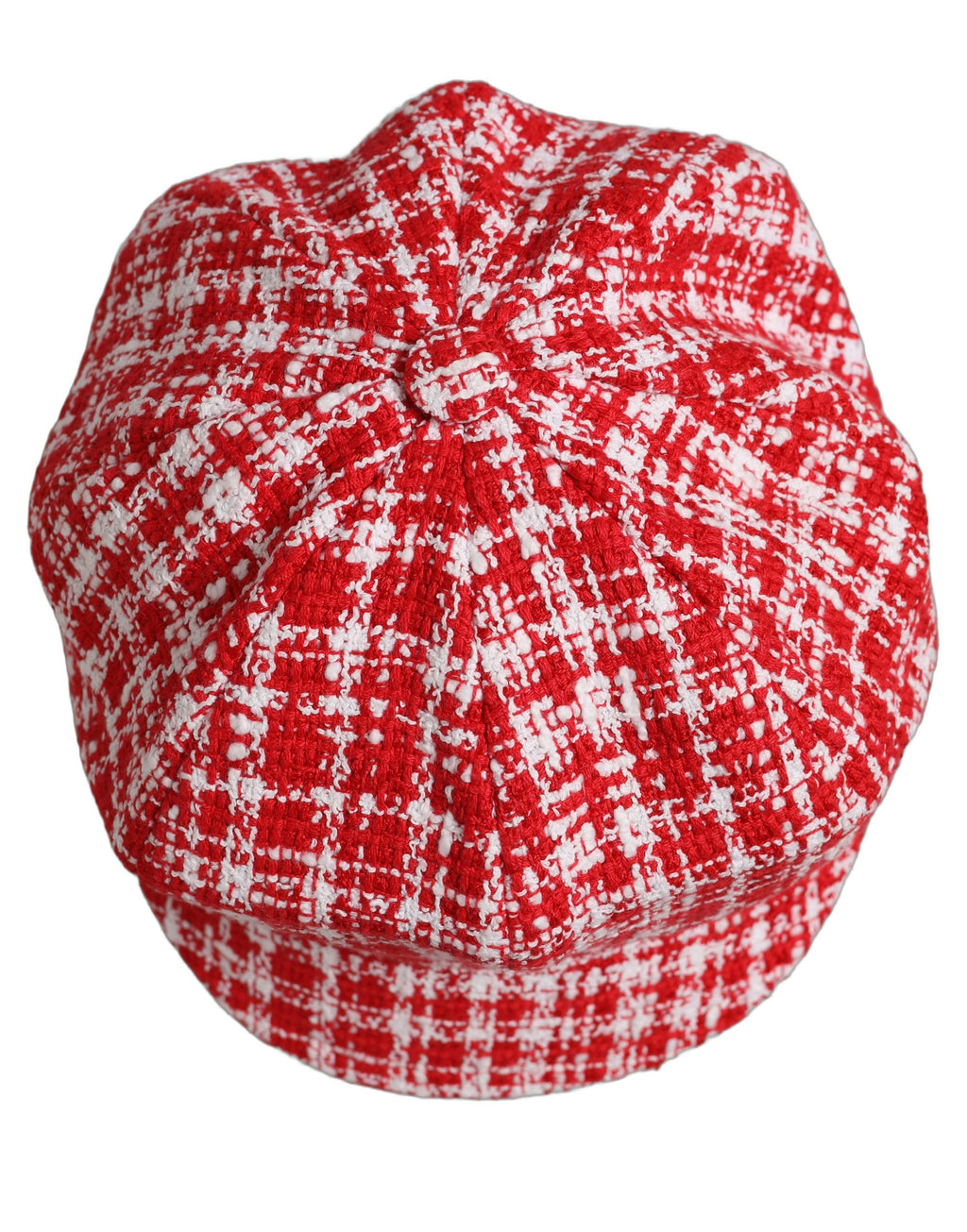 Dolce & Gabbana Baker Boy Mütze aus Tweed in Rot-Weiß