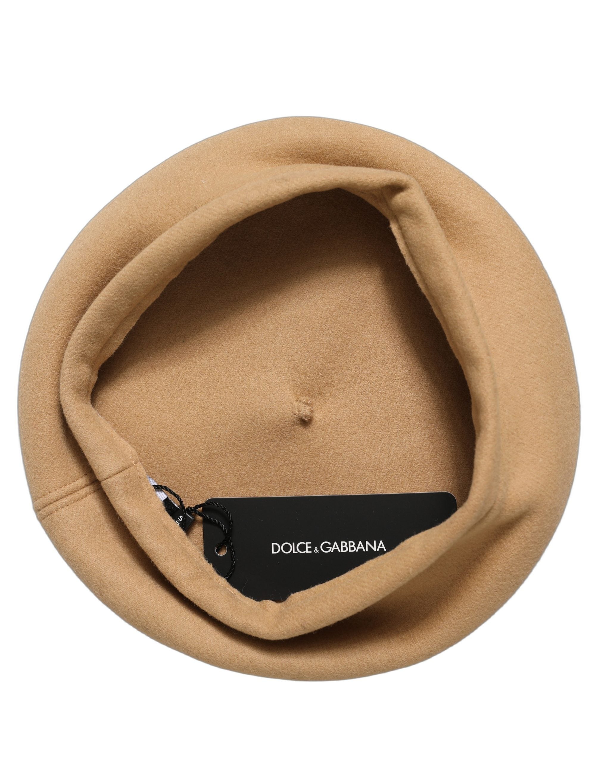 Dolce & Gabbana Beige Woll-Baskenmütze im französischen Stil Capello Hut