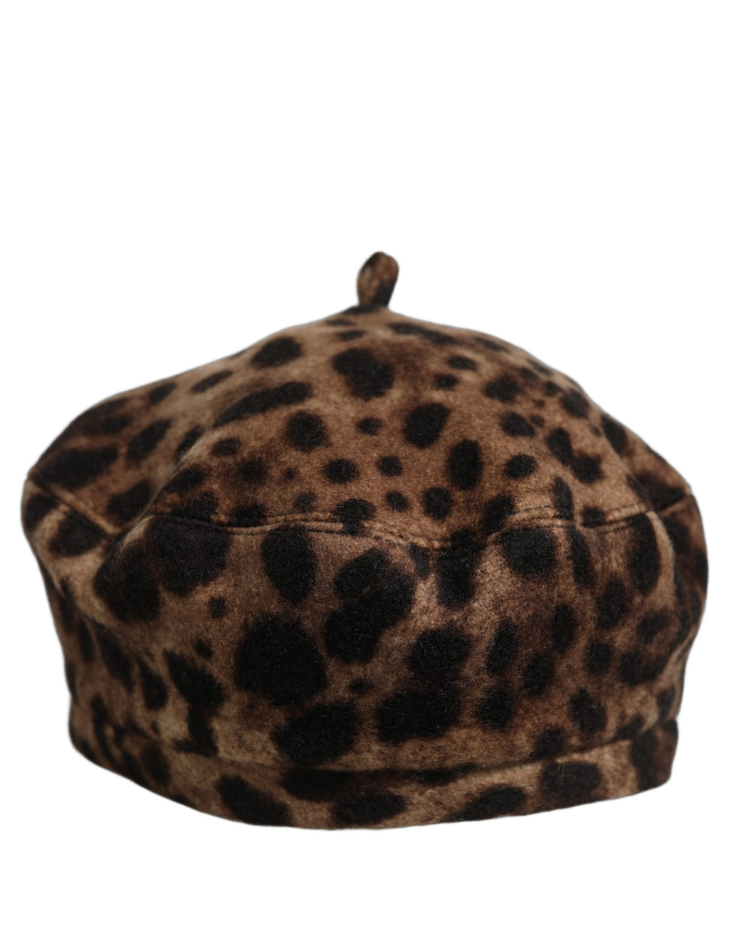 Dolce & Gabbana Brauner Baskenmütze im französischen Stil mit Leopardenmuster