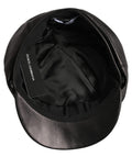 Dolce & Gabbana Schwarze Newsboy Capello Mütze aus Lammleder