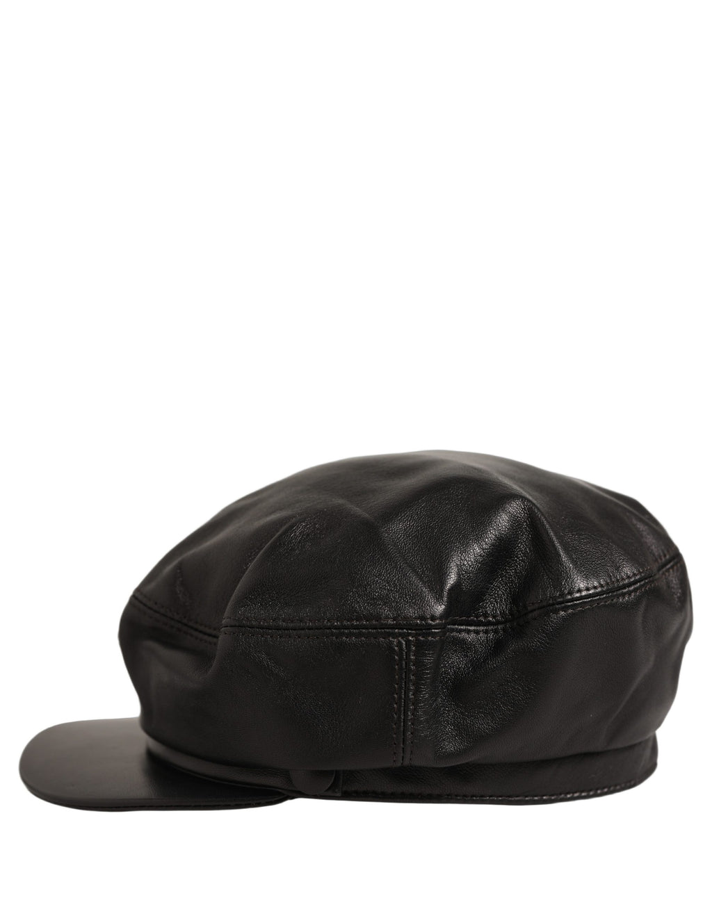 Dolce & Gabbana Schwarze Newsboy Capello Mütze aus Lammleder