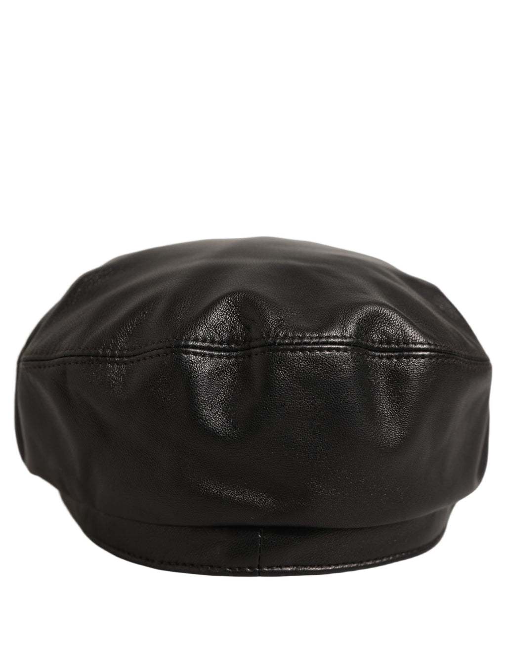 Dolce & Gabbana Schwarze Newsboy Capello Mütze aus Lammleder