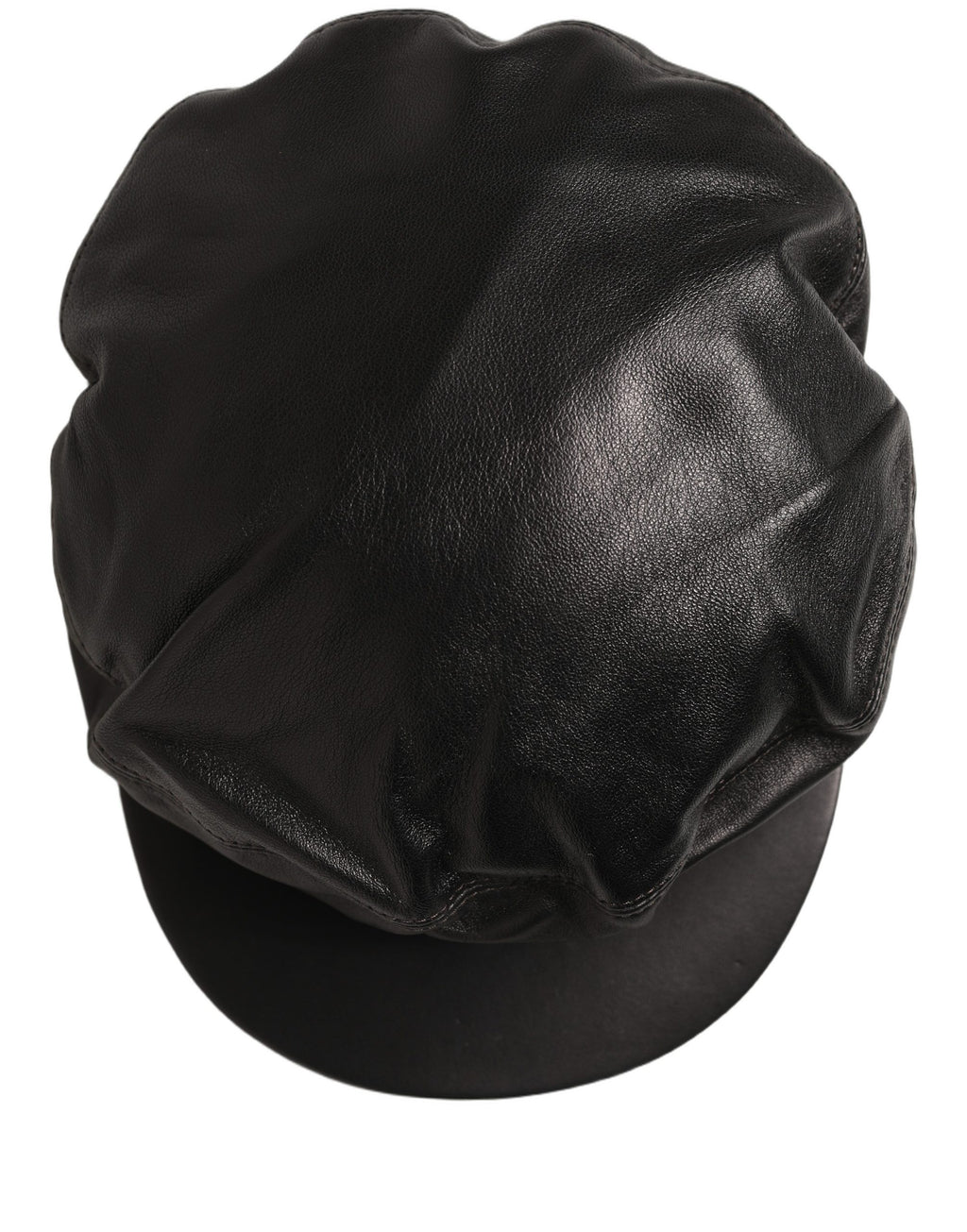 Dolce & Gabbana Schwarze Newsboy Capello Mütze aus Lammleder