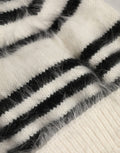 Dolce & Gabbana Mütze aus Angora-Strick in Schwarz-Weiß-Streifen, Einheitsgröße