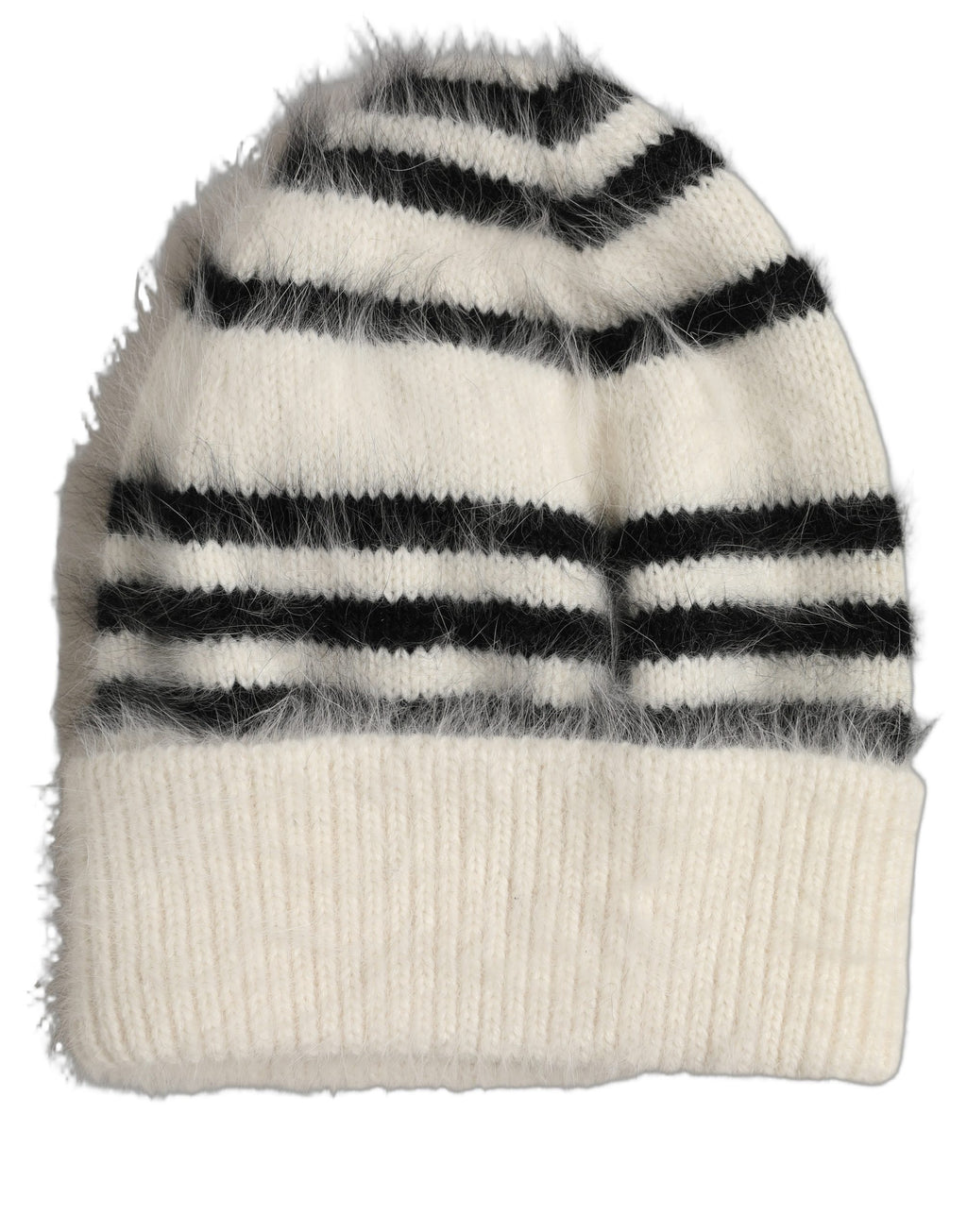 Dolce & Gabbana Mütze aus Angora-Strick in Schwarz-Weiß-Streifen, Einheitsgröße
