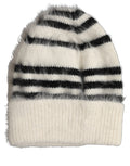 Dolce & Gabbana Mütze aus Angora-Strick in Schwarz-Weiß-Streifen, Einheitsgröße