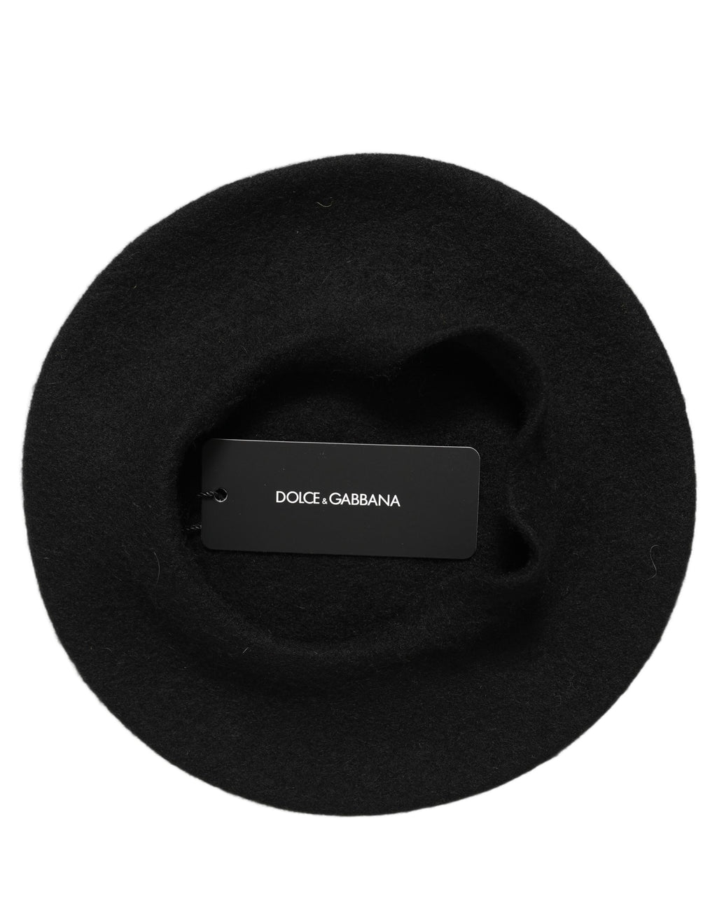 Dolce & Gabbana Schwarzer Woll-Beret im französischen Stil