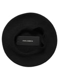 Dolce & Gabbana Schwarzer Woll-Beret im französischen Stil