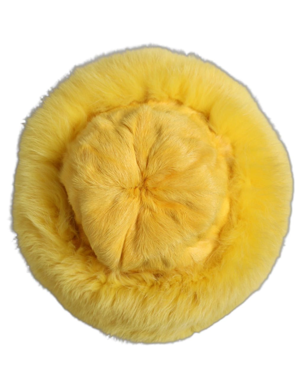 Dolce & Gabbana Damen Bucket Hat aus gelbem Fuchs- und Ziegenfell