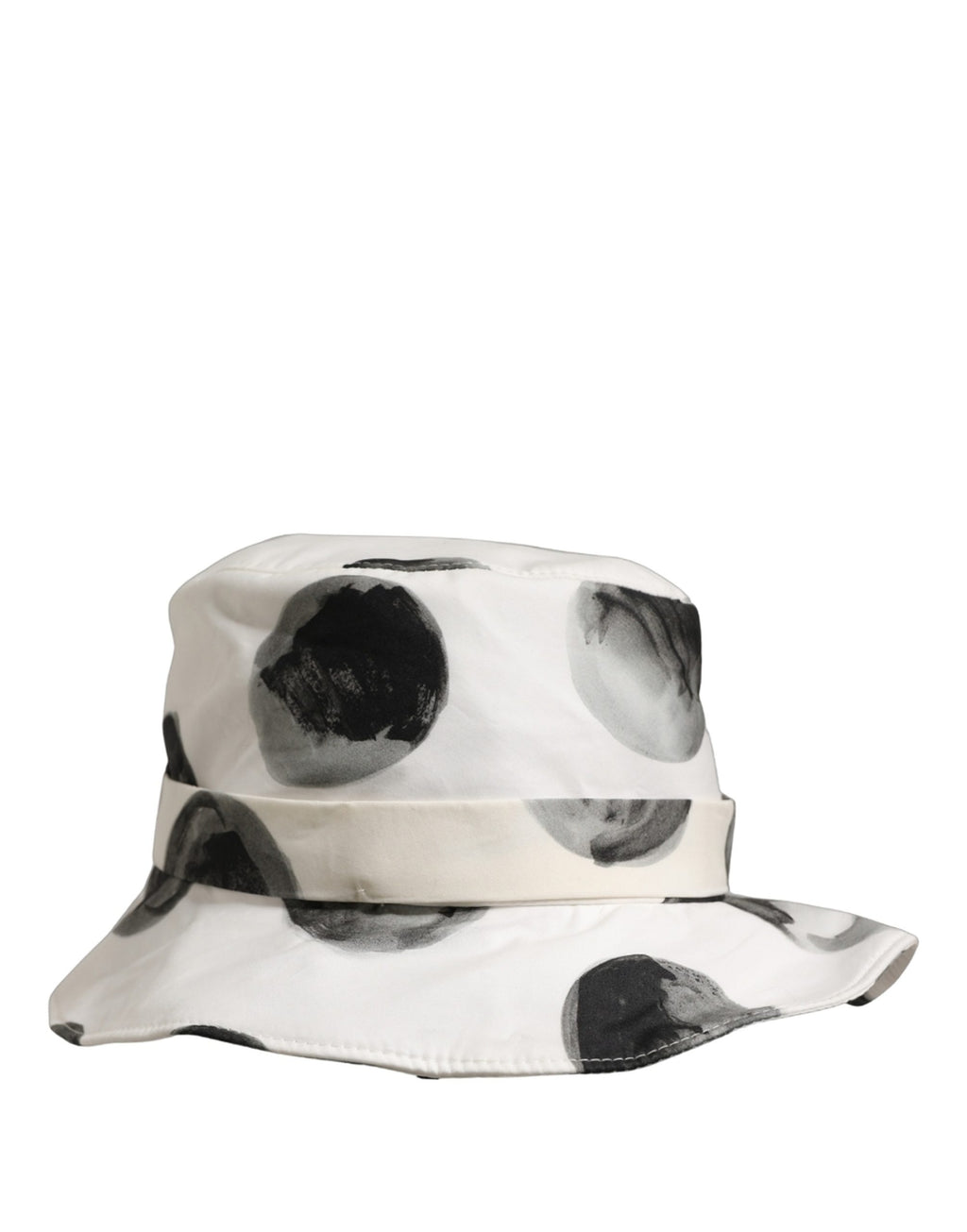 Dolce & Gabbana Weißer Baumwoll-Eimerhut mit Polka Dot-Muster