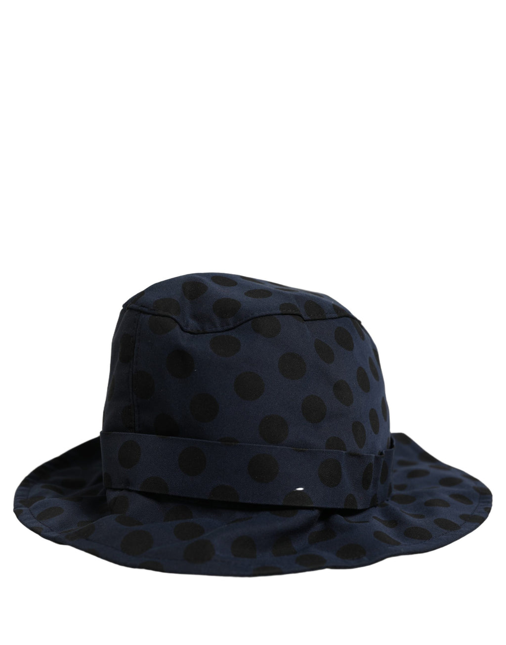 Dolce & Gabbana Blauer Schwarzer Polka Dot Baumwoll Bucket Hat
