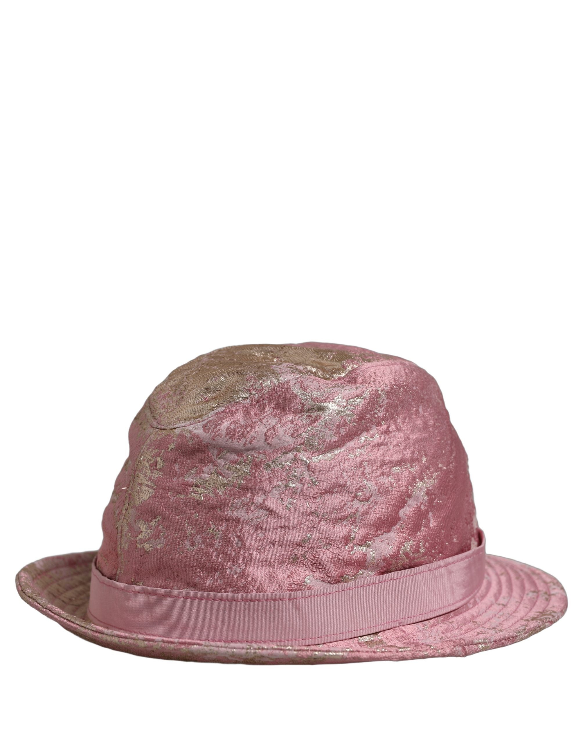 Dolce & Gabbana Pink Metallic Jacquard Pattern Bucket Hat