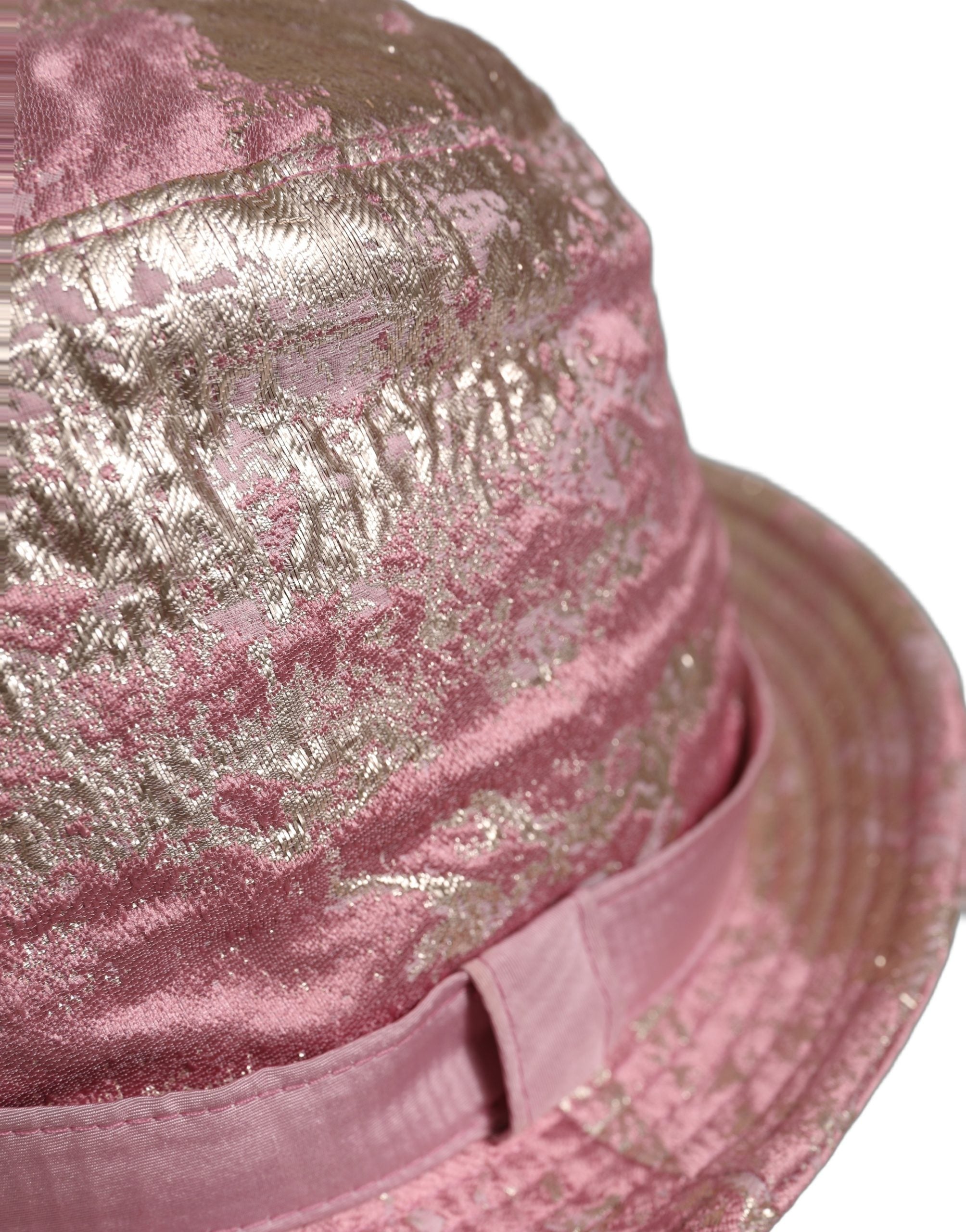 Dolce & Gabbana Pink Metallic Jacquard Pattern Bucket Hat