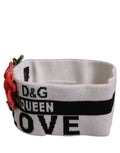 Dolce & Gabbana Weißes D&G Queen Love Blumen-Applikation Haarband One Size Hut