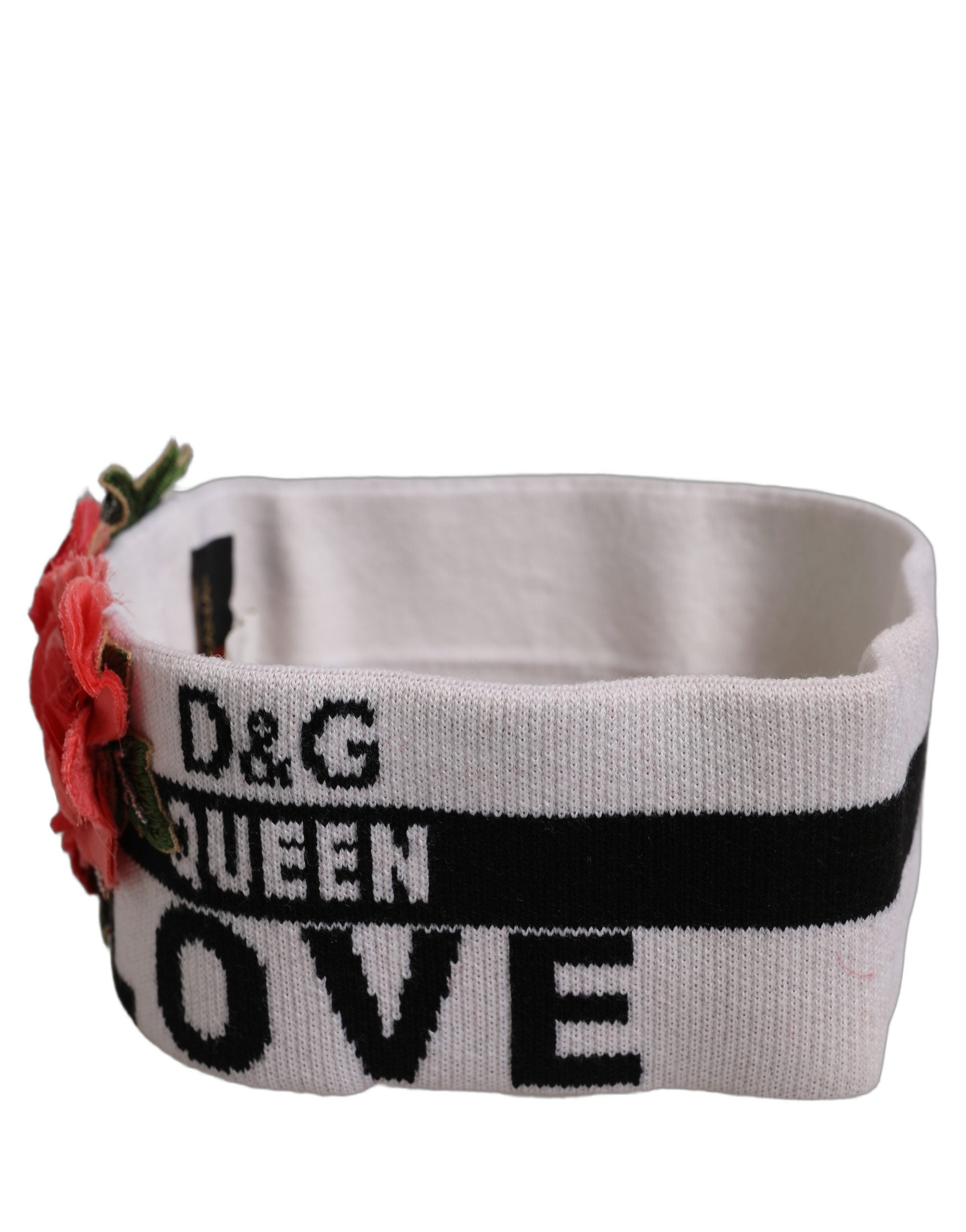Dolce & Gabbana Weißes D&G Queen Love Blumen-Applikation Haarband One Size Hut