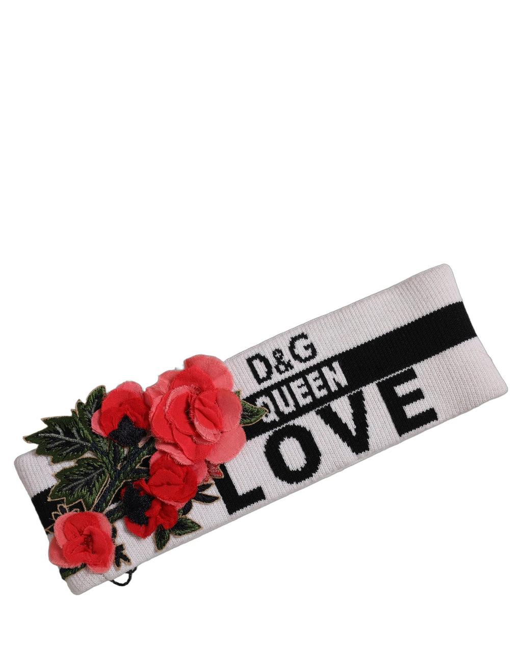 Dolce & Gabbana Weißes D&G Queen Love Blumen-Applikation Haarband One Size Hut