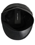 Dolce & Gabbana Schwarze Baumwoll-Baker-Boy-Mütze mit DG-Goldkette