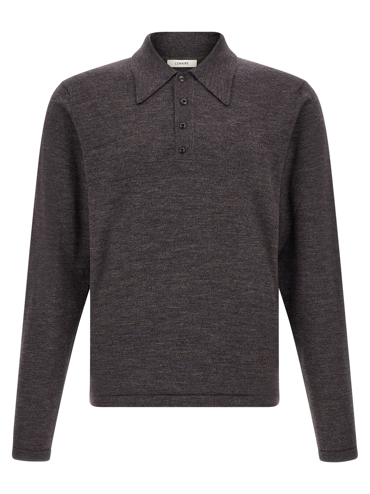 Lemaire Braunes Woll-Poloshirt