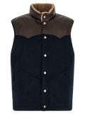 Brunello Cucinelli Ärmellose blaue Wolljacke
