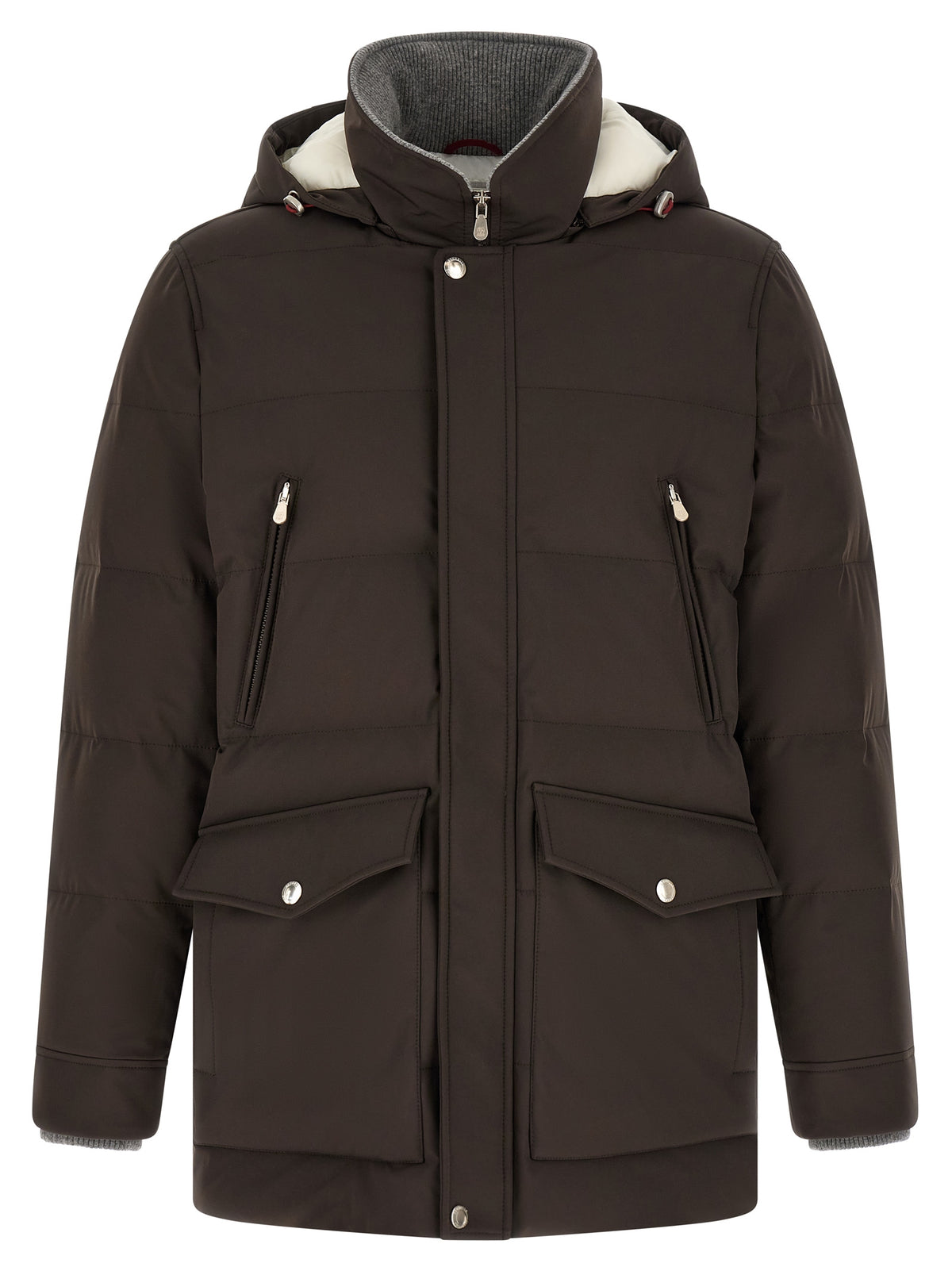Brunello Cucinelli Brauner Parka aus Polyamid
