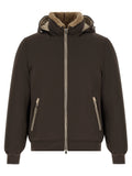 Brunello Cucinelli Braune Polyamid-Jacke in voller Länge