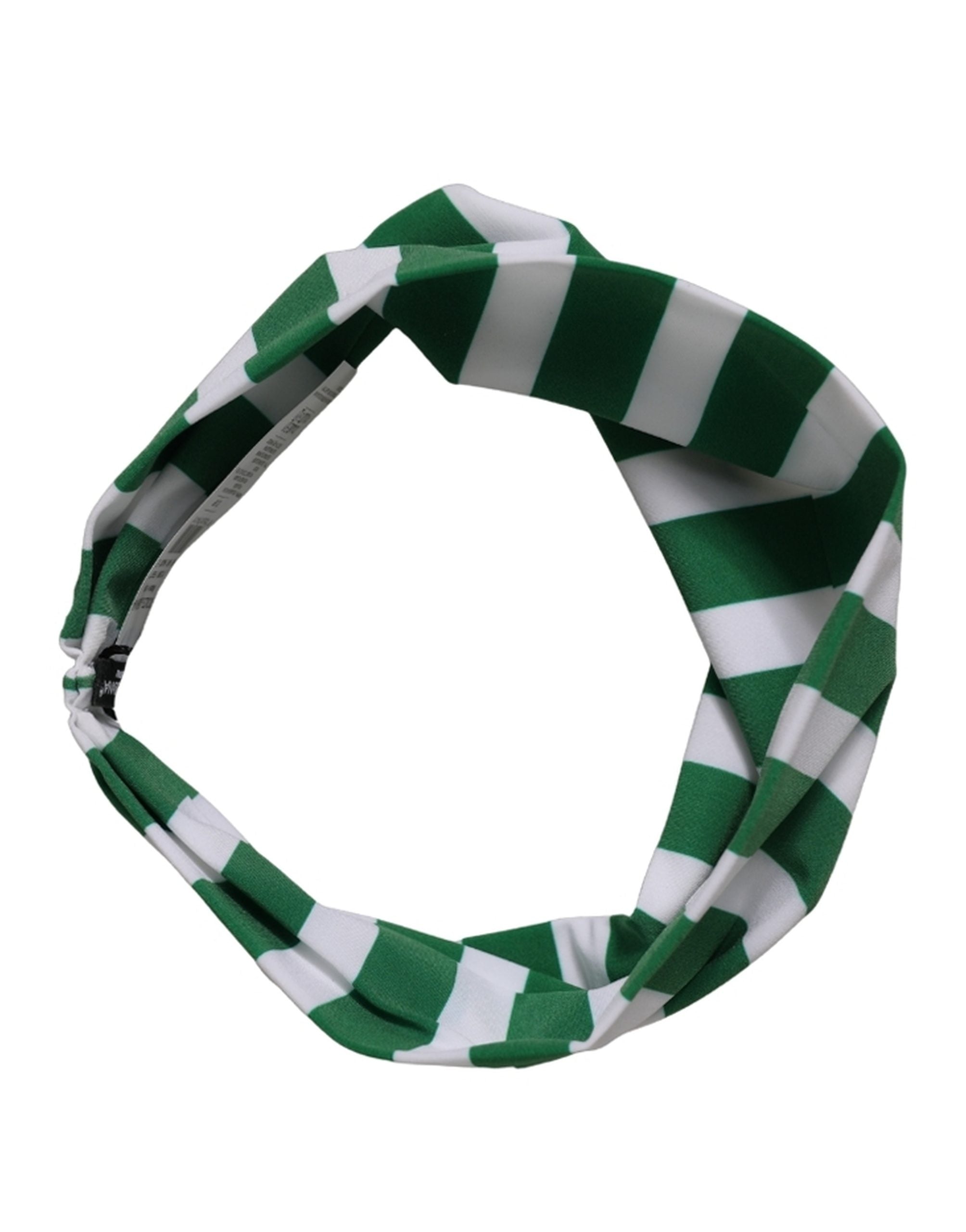 Dolce & Gabbana Kopfband mit grün-weißen Streifen aus Nylon, Einheitsgröße
