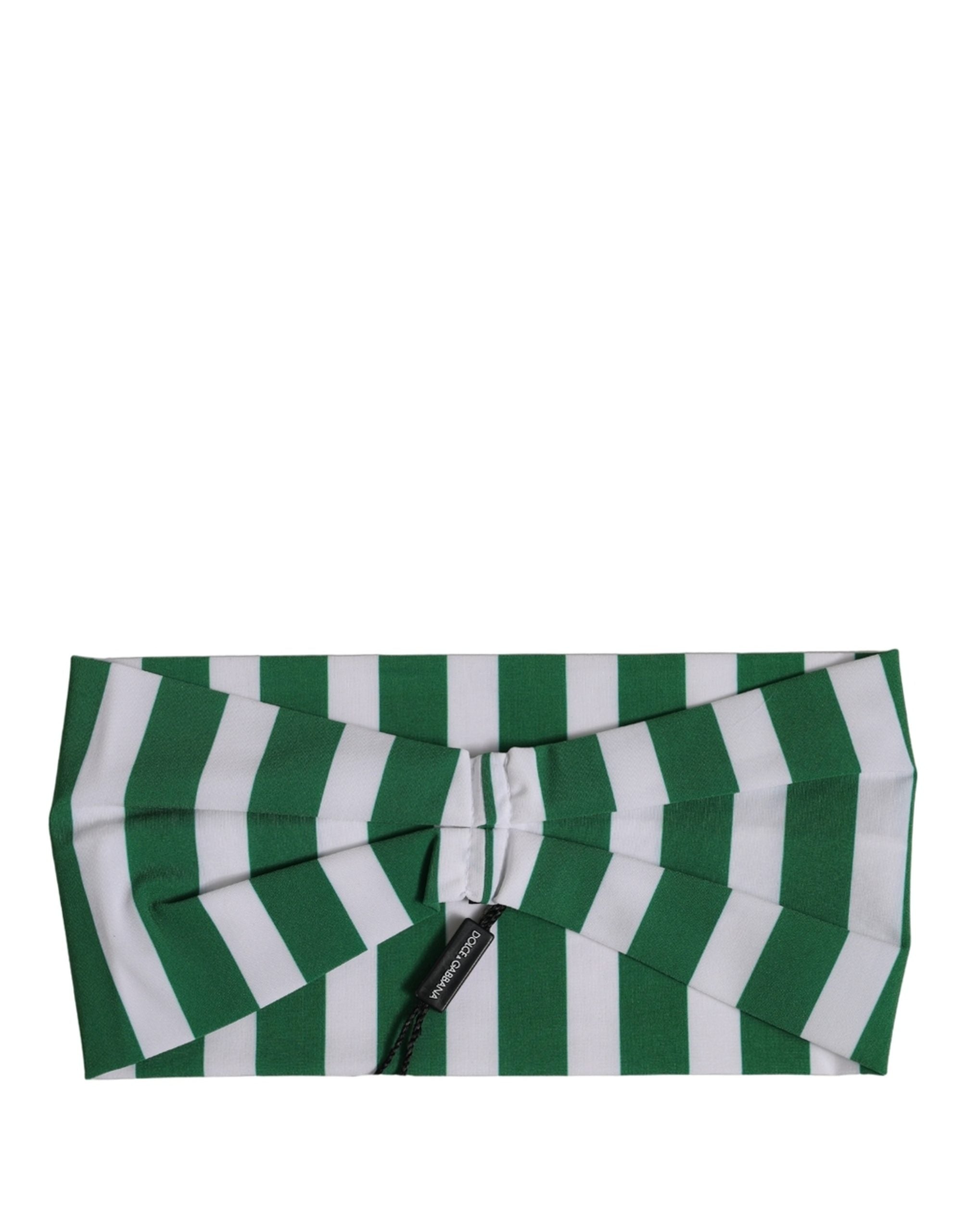 Dolce & Gabbana Kopfband mit grün-weißen Streifen aus Nylon, Einheitsgröße