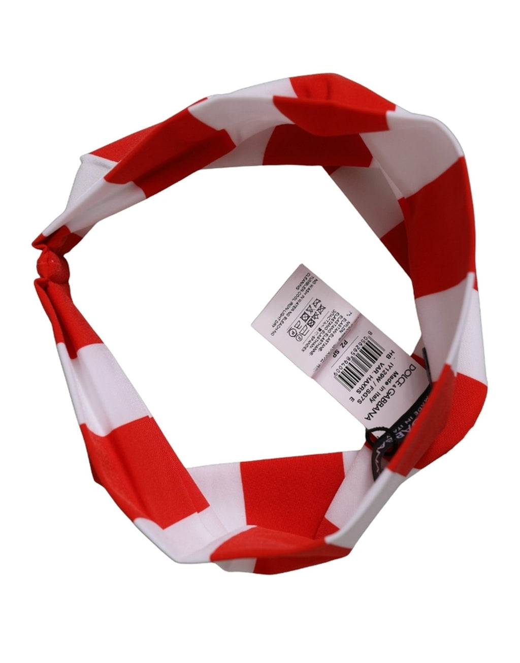 Dolce & Gabbana Kopfband mit roten und weißen Streifen aus Nylon, Einheitsgröße
