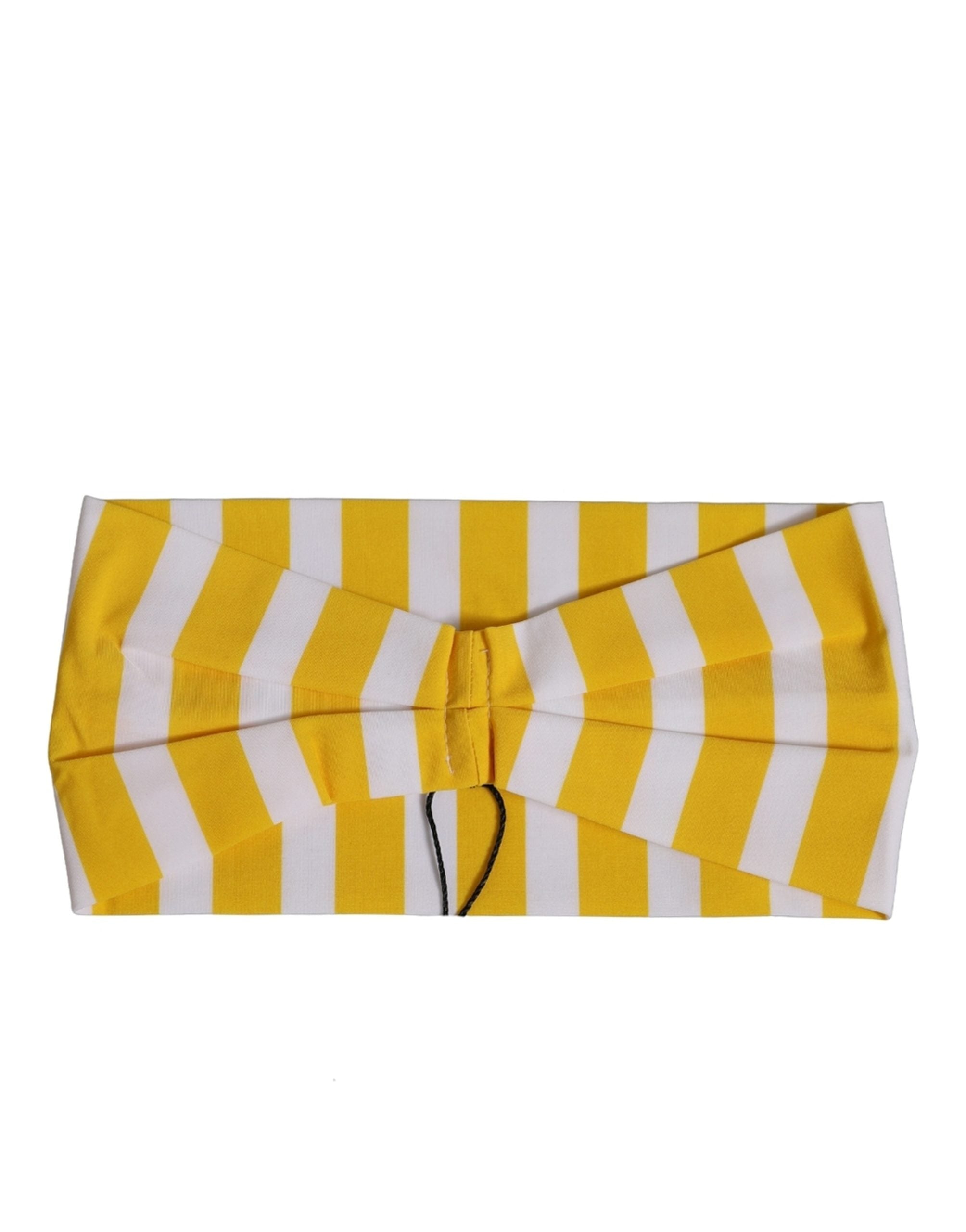 Dolce & Gabbana Kopfband mit gelb-weißen Streifen aus Nylon, Einheitsgröße