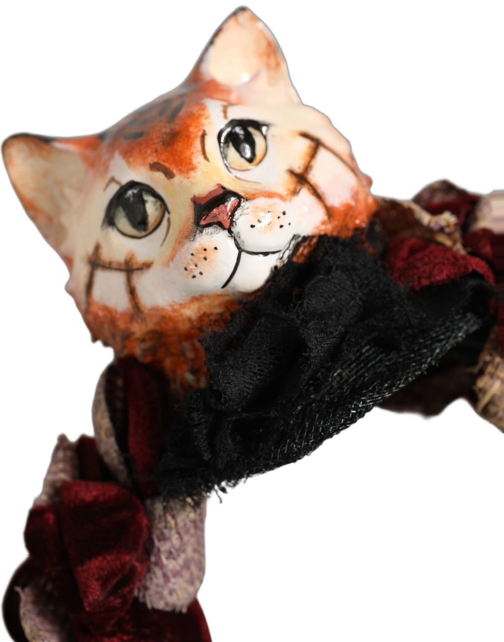 Dolce & Gabbana Haarschmuck aus mehrfarbigem Samt und Seide mit Bengal-Katzen-Motiv