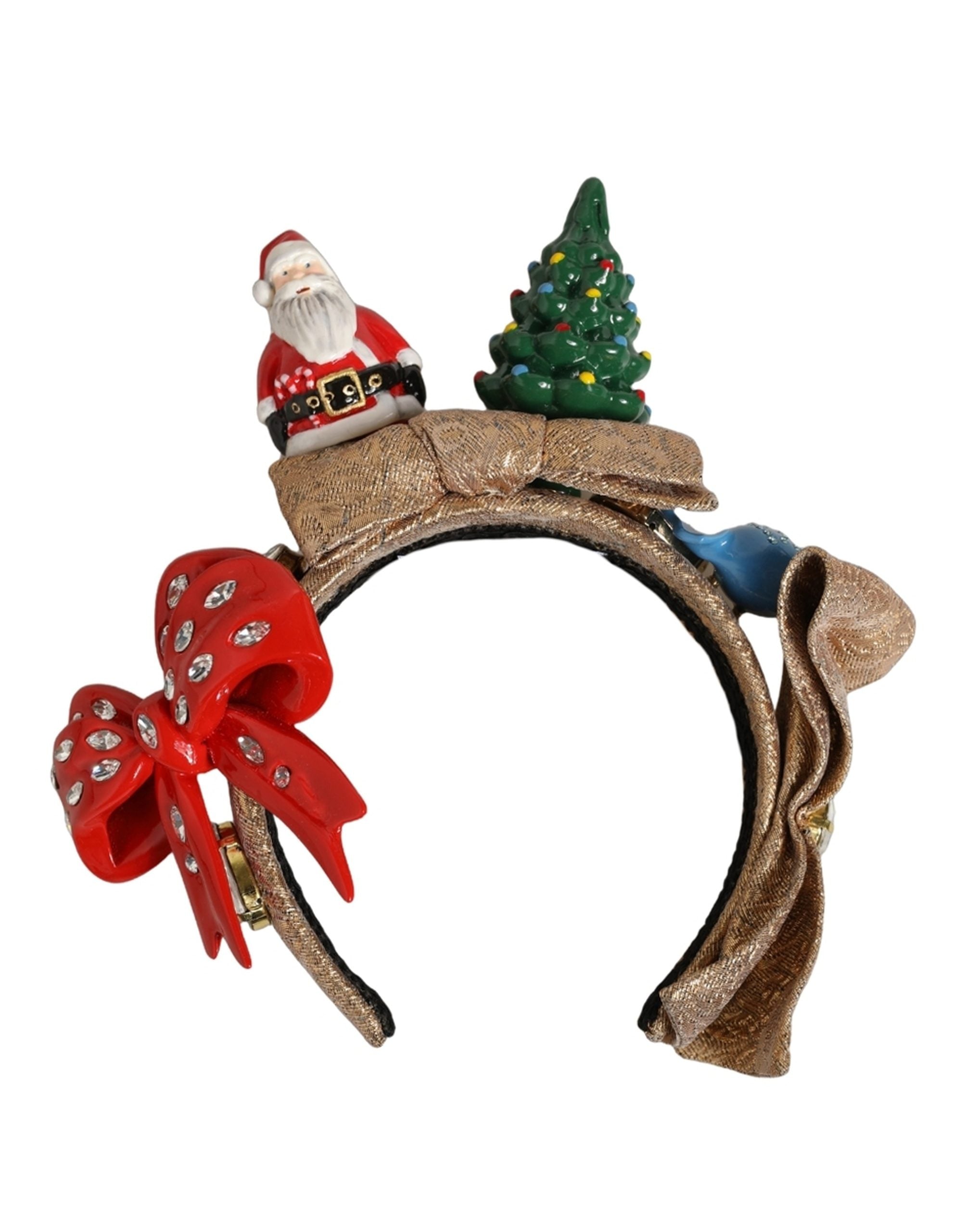 Dolce & Gabbana Mehrfarbiges glitzerndes weihnachtliches Haarschmuck-Stirnband