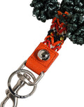 Dolce & Gabbana Raffia Leder Schlüsselanhänger mit Karabinerhaken Multicolor