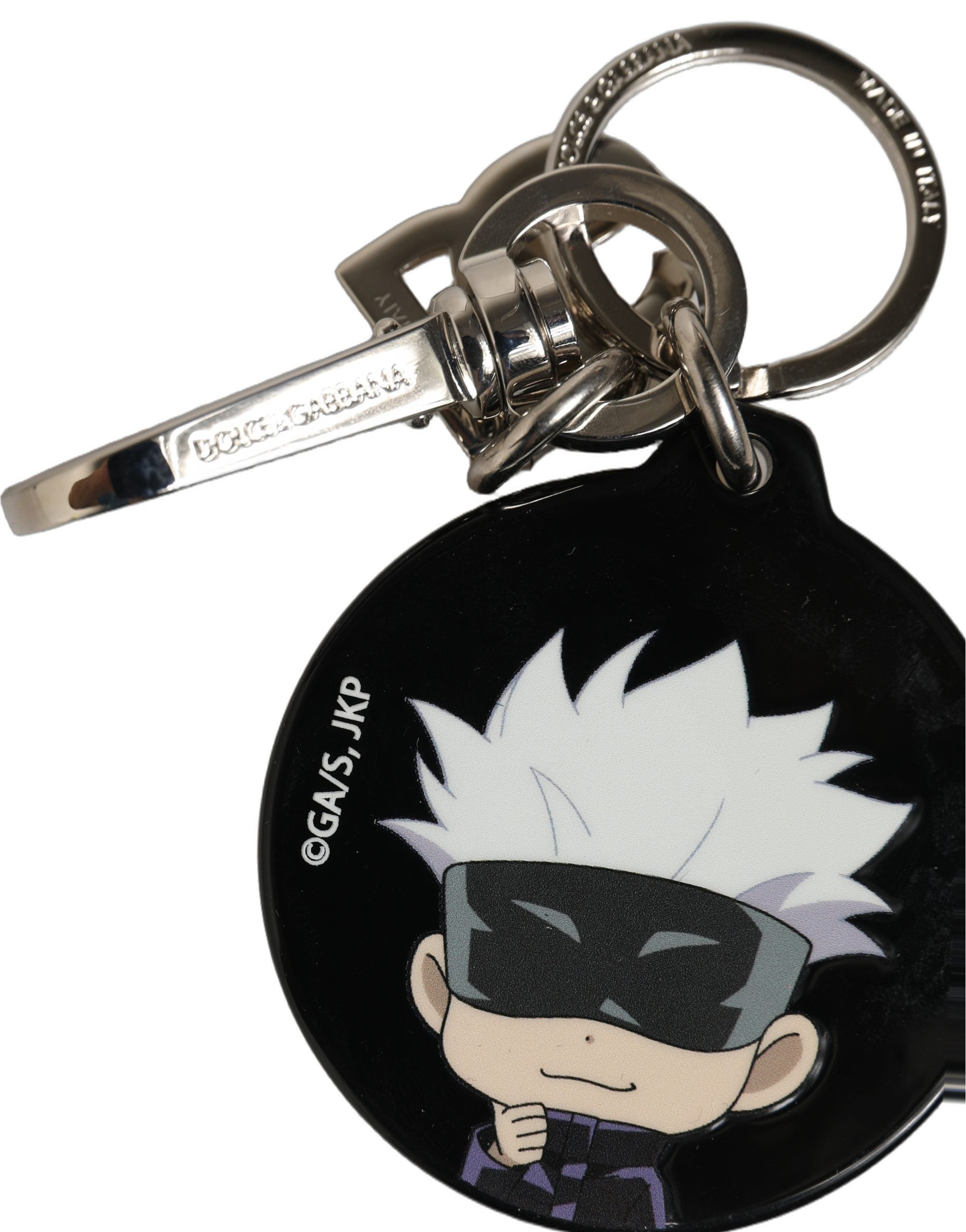 Dolce & Gabbana Schwarzer Kaisen Satoru Gojo Charm Metall Schlüsselanhänger