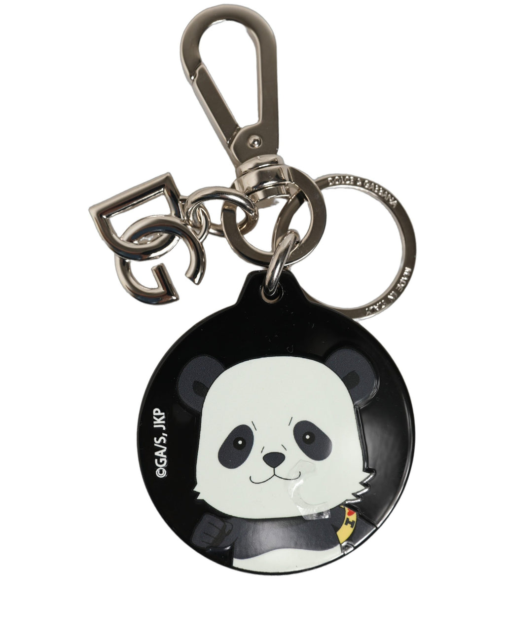Dolce & Gabbana Schwarzer Kaisen Panda Chibi Anhänger Metall Schlüsselanhänger