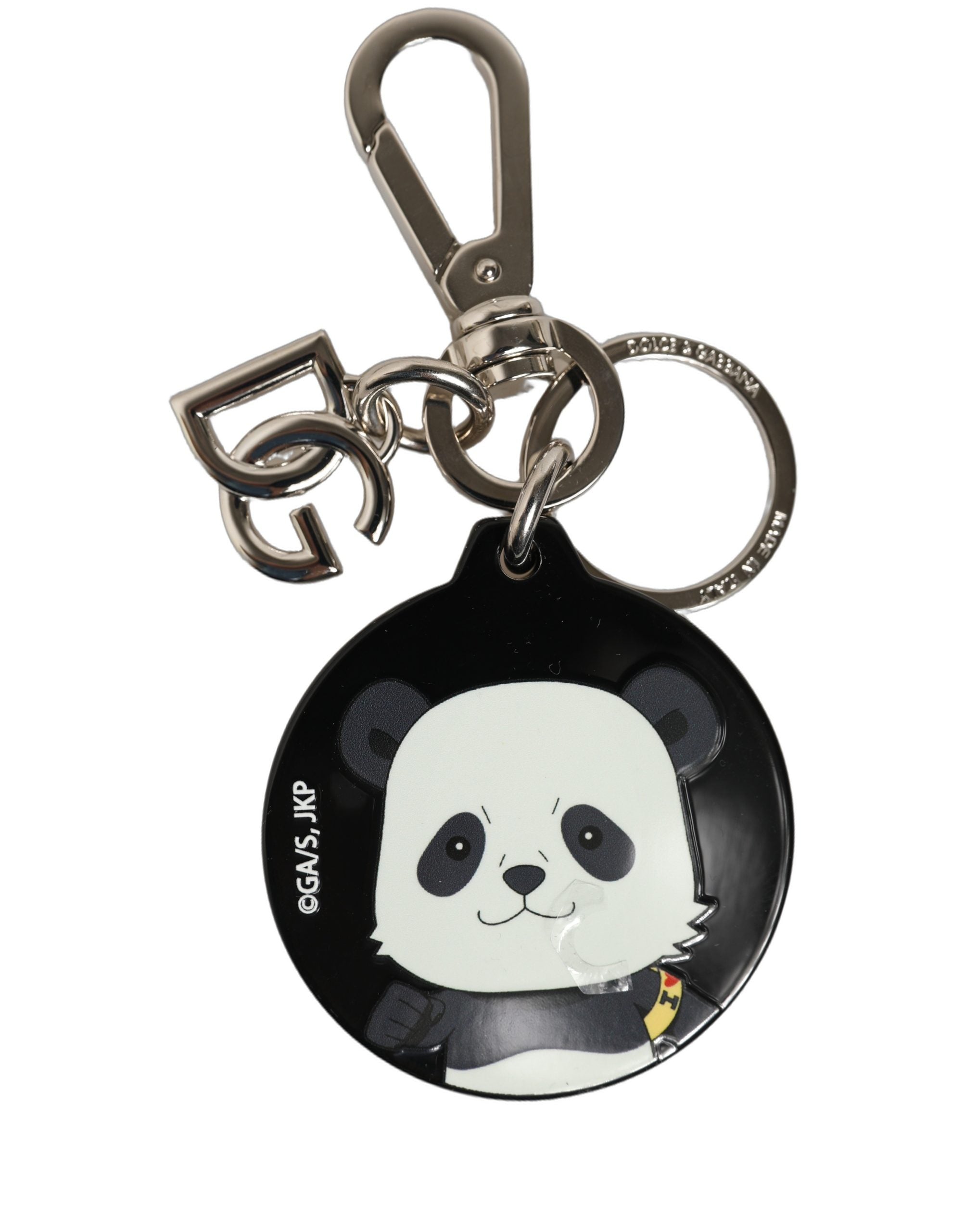 Dolce & Gabbana Schwarzer Kaisen Panda Chibi Anhänger Metall Schlüsselanhänger