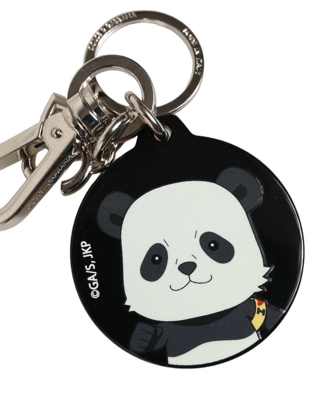 Dolce & Gabbana Schwarzer Kaisen Panda Chibi Anhänger Metall Schlüsselanhänger