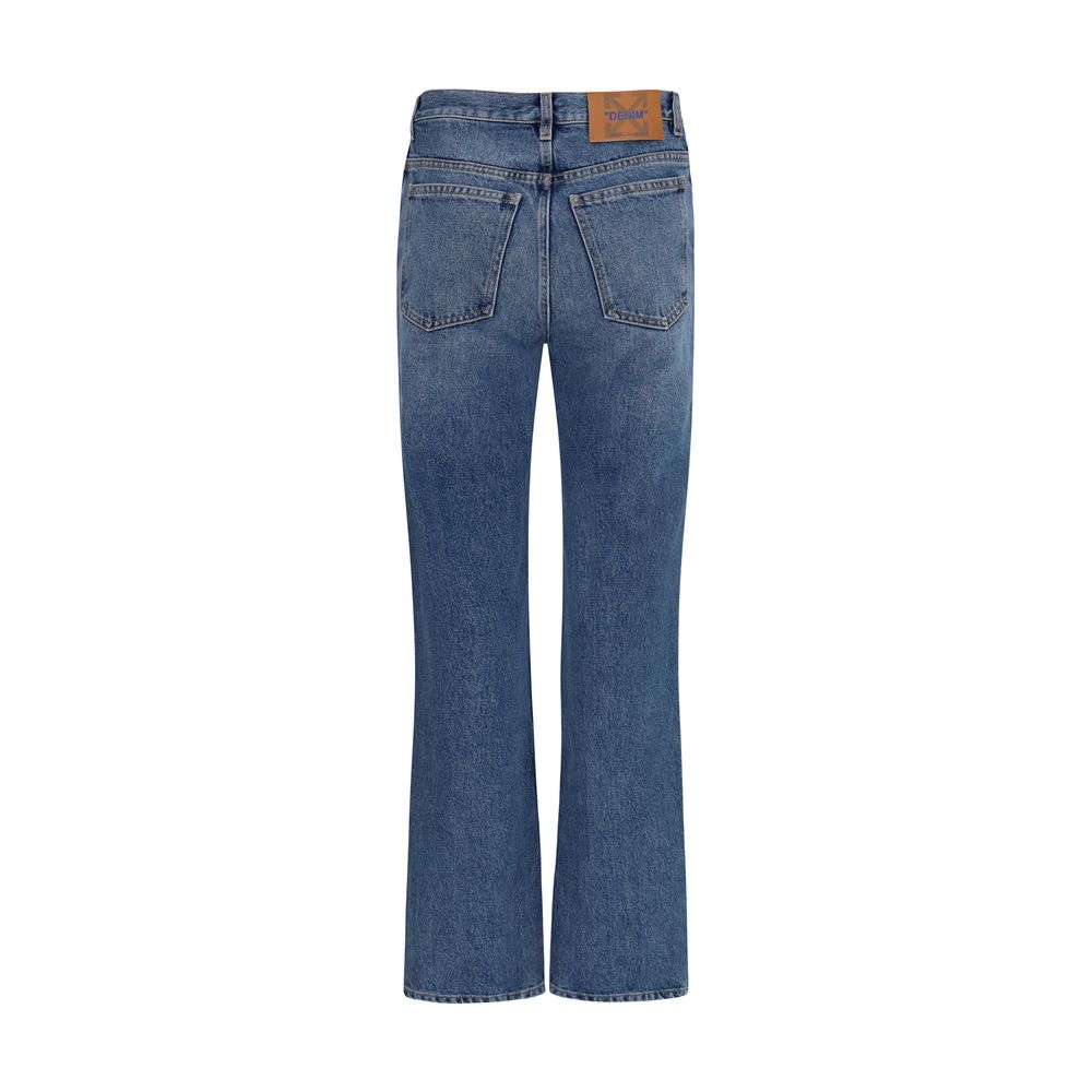 Off-White Blaue Jeans aus Baumwolle im geraden Schnitt