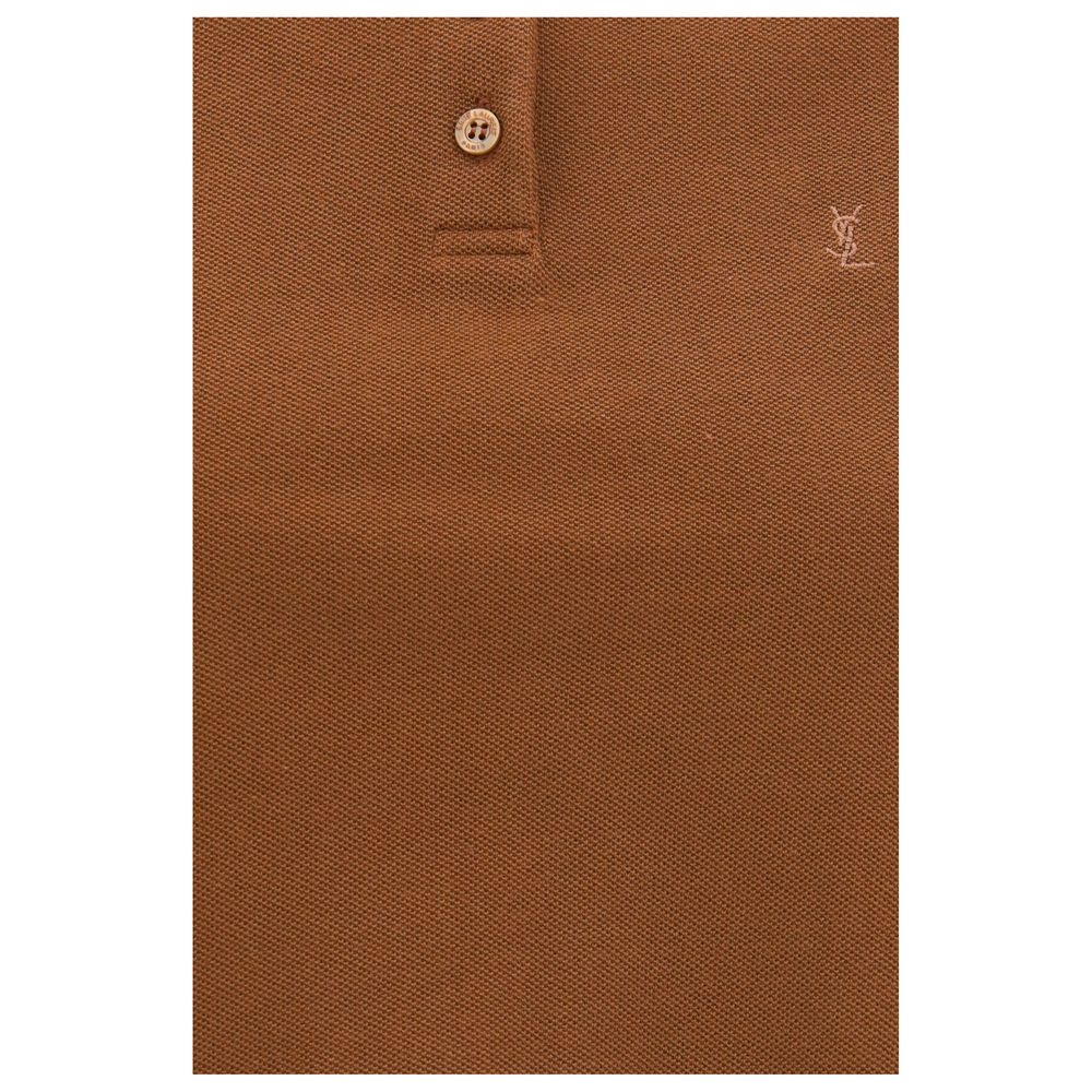 Saint Laurent Braunes Baumwoll-Polohemd