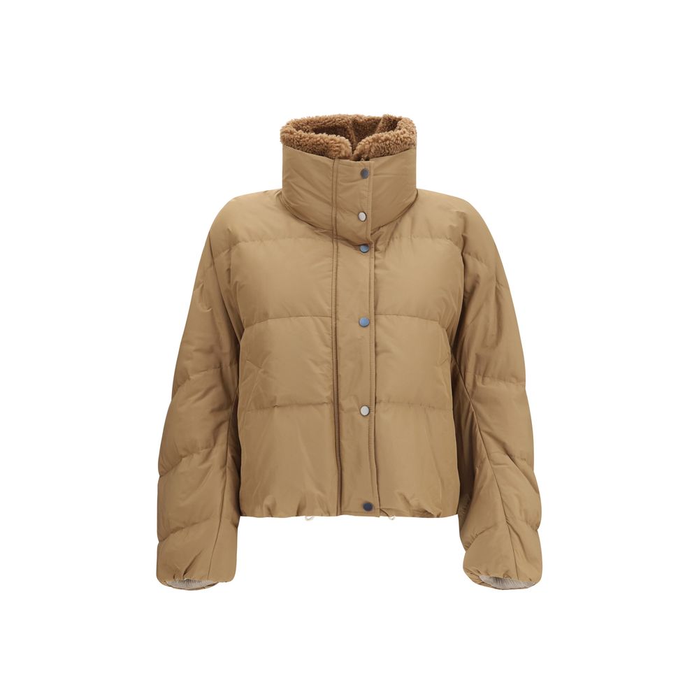 Brunello Cucinelli Beige Daunenmantel aus Gänsedaunen
