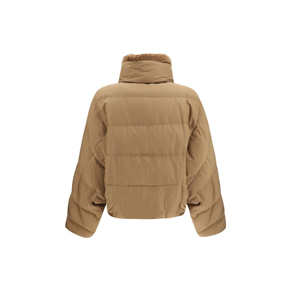 Brunello Cucinelli Beige Daunenmantel aus Gänsedaunen