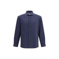 Brunello Cucinelli Blaues Baumwollhemd