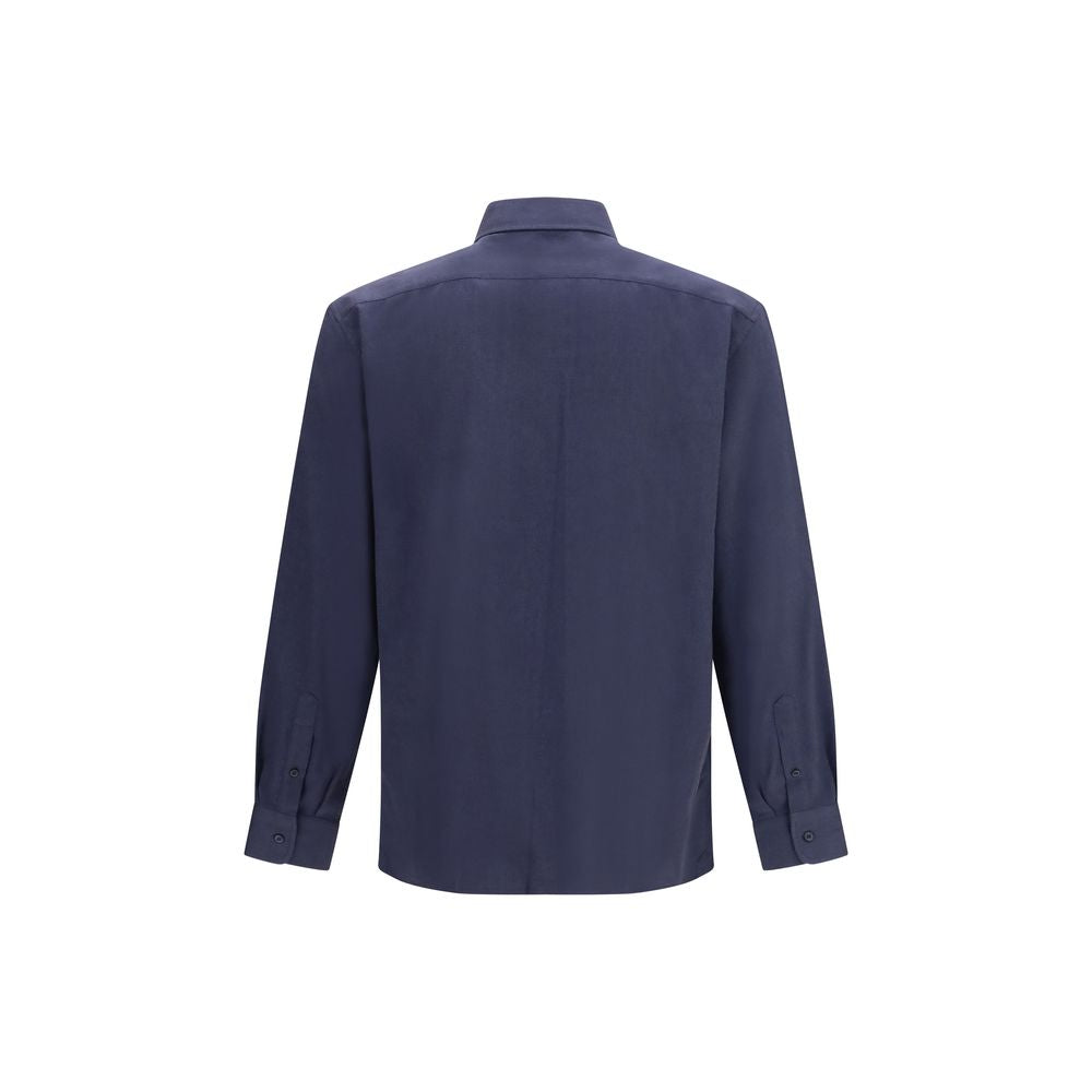 Brunello Cucinelli Blaues Baumwollhemd