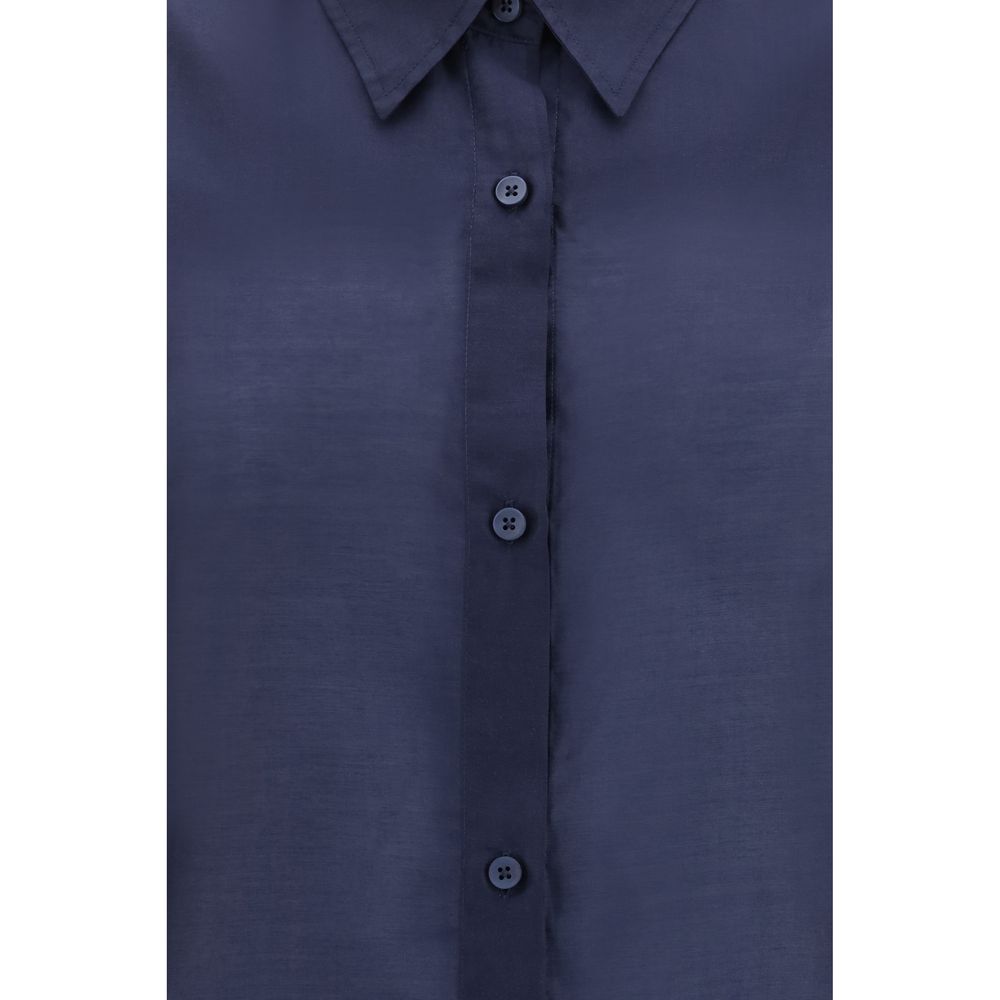 The Latest Blaues Wollkleid Oves Aries Hemd