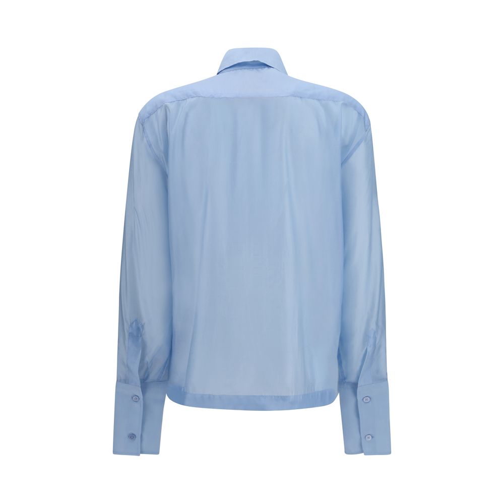 The Latest Blaues Wollkleid Oves Aries Hemd